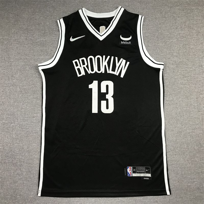 Men Brooklyn Nets #13 Harden Black Nike New Game NBA Jersey-0